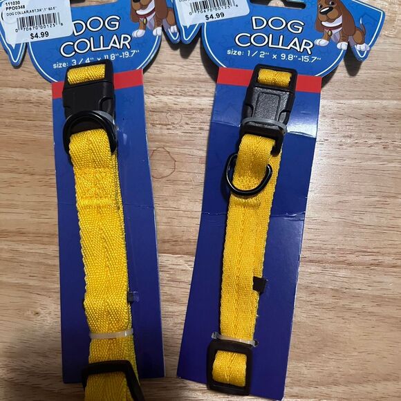 Bundle of 2 Yellow Dog Collars - Picture 2 of 3